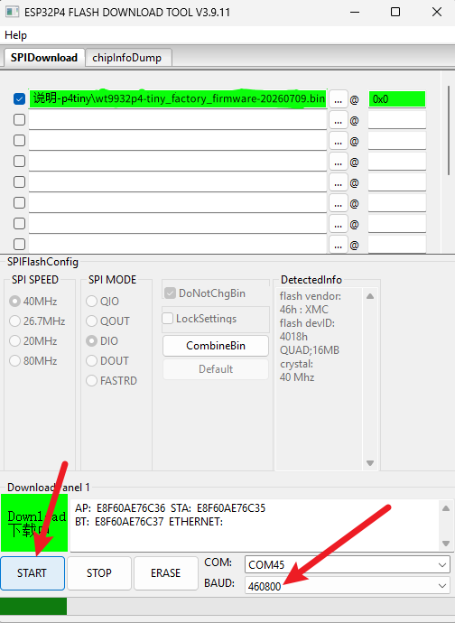 P4 firmware flashing in progress