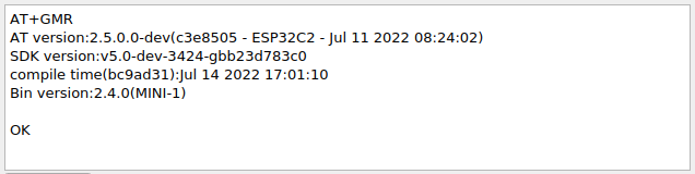 AT Response After Successful Flashing