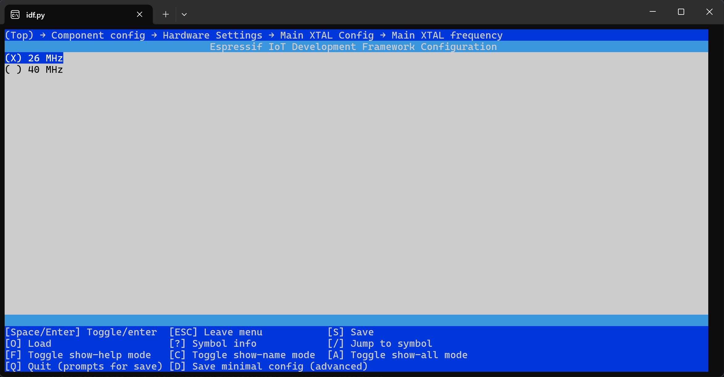 ESP32C2改menuconfig晶振
